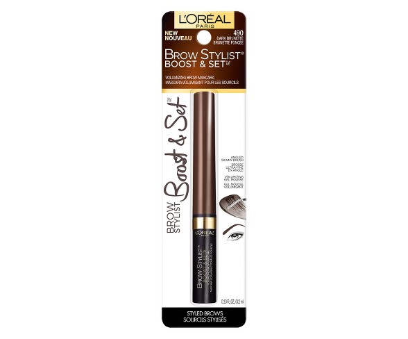 L'Oreal Paris Brow Stylist Gel Mascara 490 Dark Brunette .11 oz
