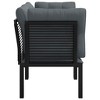 vidaXL Patio Corner Chairs with Cushions 2 pcs Black and Gray Poly Rattan - 4 of 4