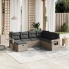 vidaXL 7 Piece Patio Sofa Set with Cushions Gray Poly Rattan - Without Table - 2 of 4