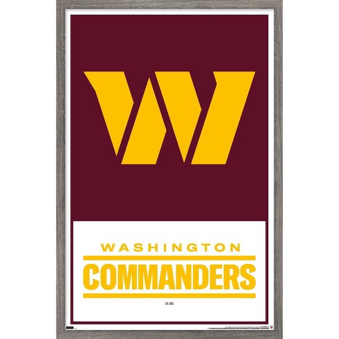 Trends International Nfl Washington Commanders - Logo 22 Framed