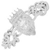 Steeltime Men's stainless steel cuban link and simulated diamonds lion head & crown bracelet. Color Options: Silver, Gold - 2 of 3