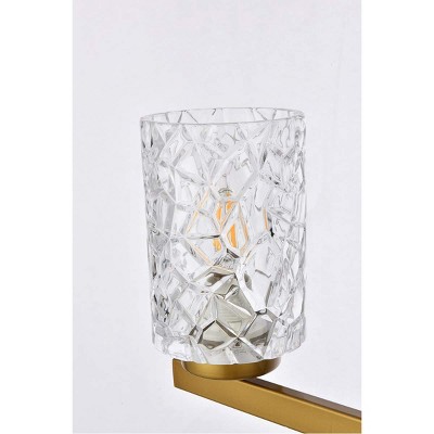 Cassie 5-Light Brass and Clear Glass Bath Sconce