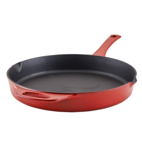 Rachael Ray Nitro Cast Iron 9 in. x 13 in. Red Rectangle Cast Iron Roasting Pan