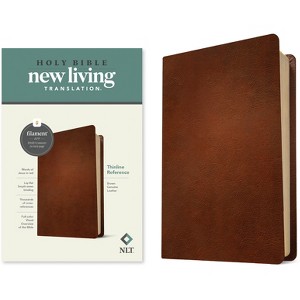 NLT Thinline Reference Bible, Filament Enabled (Genuine Leather, Brown, Red Letter) - (Leather Bound) - 1 of 1