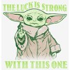 Women's Star Wars The Mandalorian Grogu St. Patrick's Day The Luck is Strong With This One T-Shirt - 2 of 4