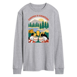 Men's - Disney - Coffee and Camping Long Sleeve Graphic T-Shirt - 1 of 4