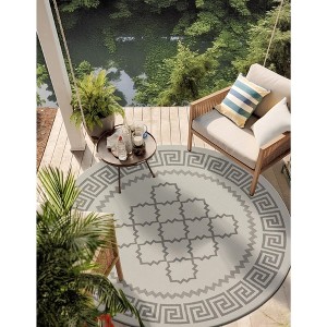 Unique Loom    Outdoor Trellis Stars Area Rug - 1 of 4