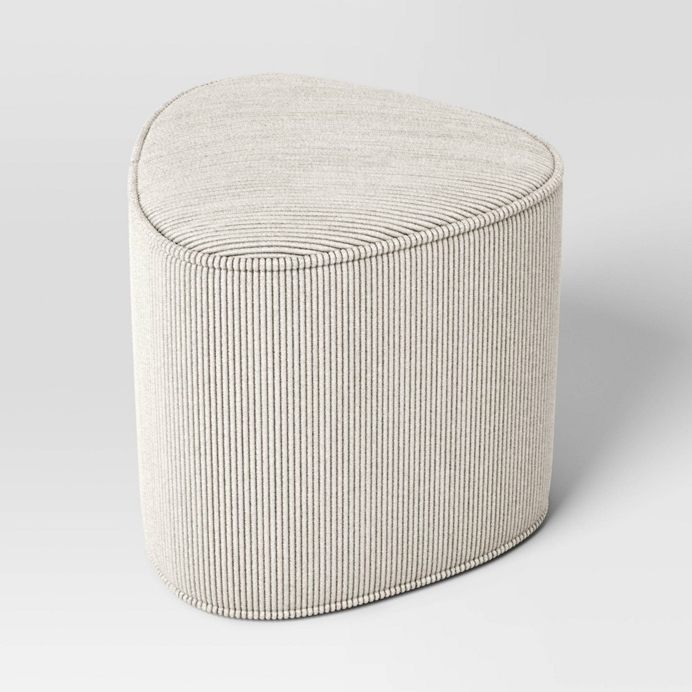 Triangular Upholstered Corduroy Ottoman Beige - Room Essentials™