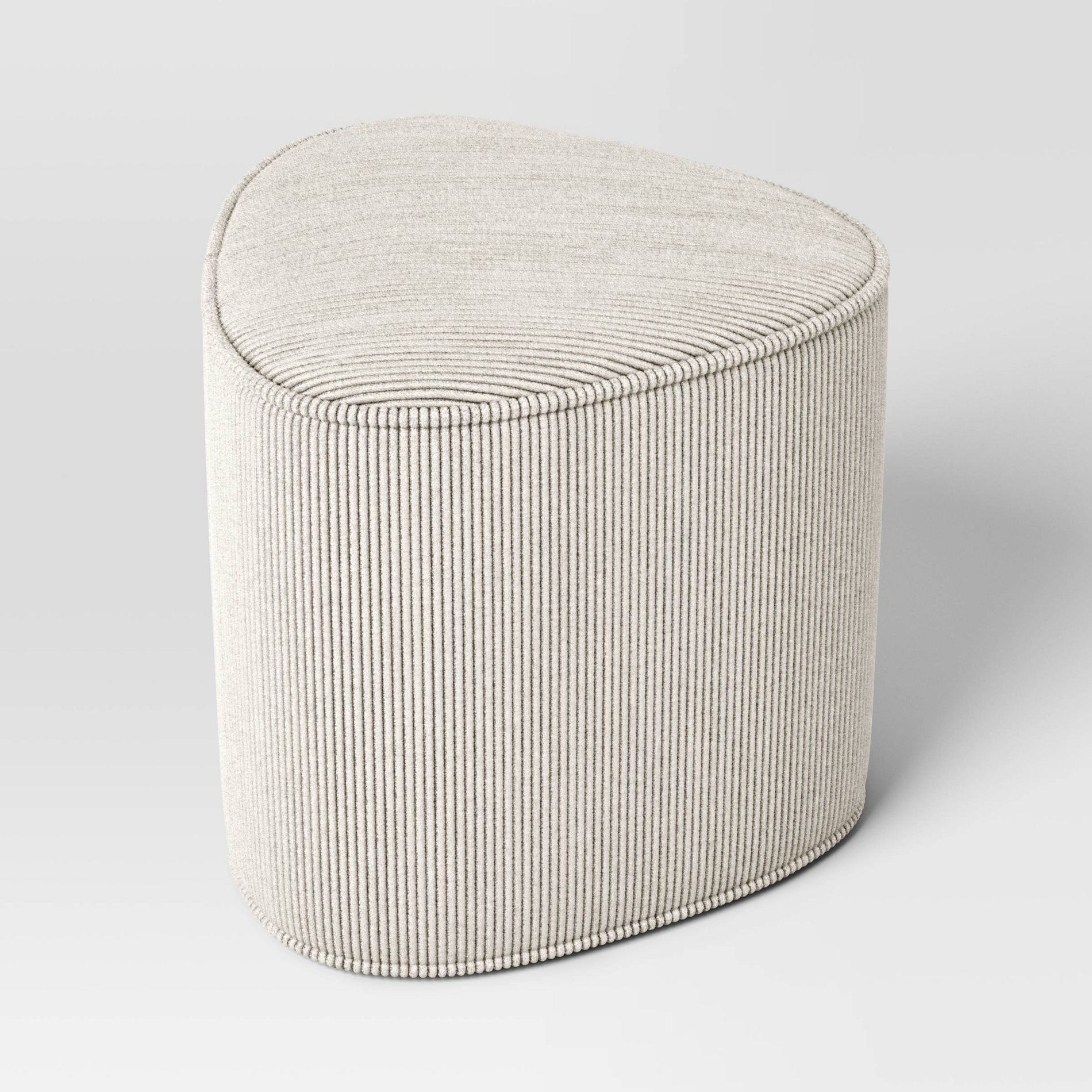 Triangular Shaped Upholstered Corduroy Ottoman Beige - Room Essentials™