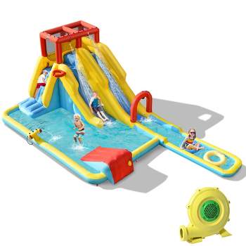 Costway 7 in 1 Inflatable Dual Slide Water Park Climbing Bouncer