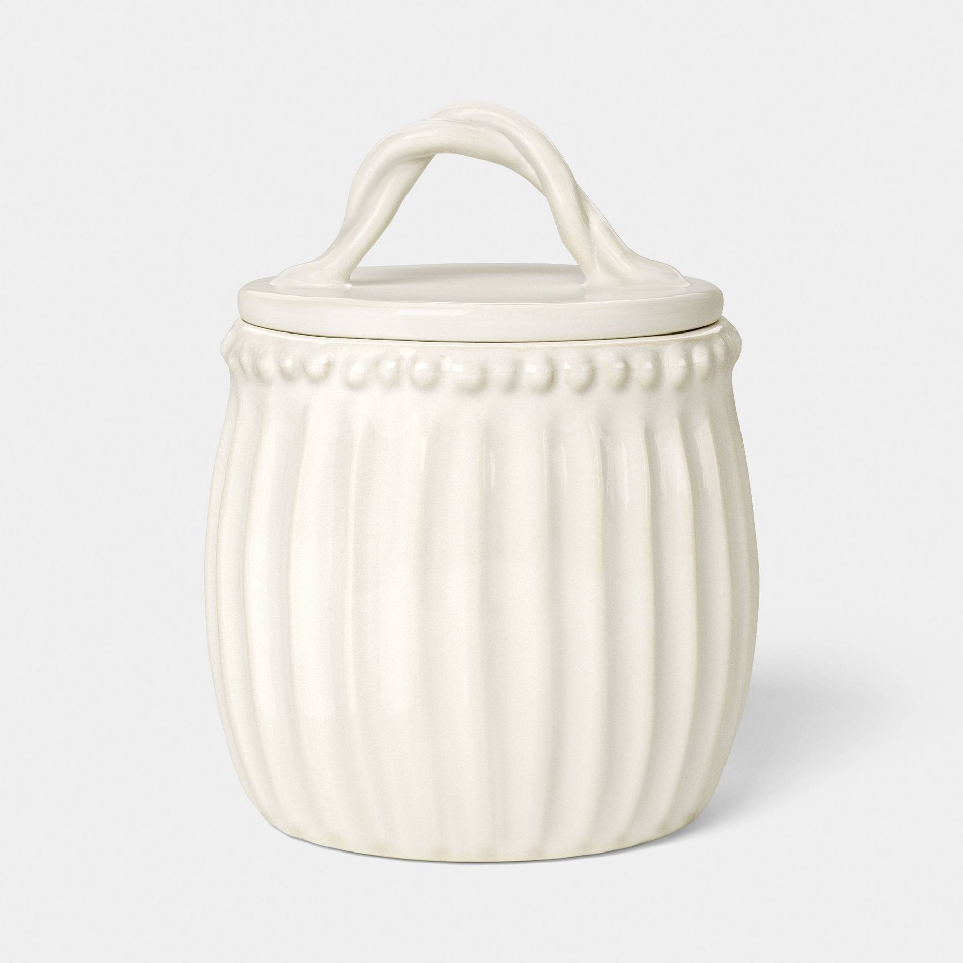 Beaded Cream Ceramic Small Canister - Threshold™