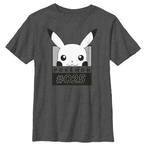 Boy's Pokemon Pikachu Black and White T-Shirt - 1 of 4