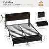 WOWLIVE Full Bed Frame with 2 Bedside Drawers & 2 Underbed Drawers, Storage Bed with Outlet & Open Shelf - 2 of 4