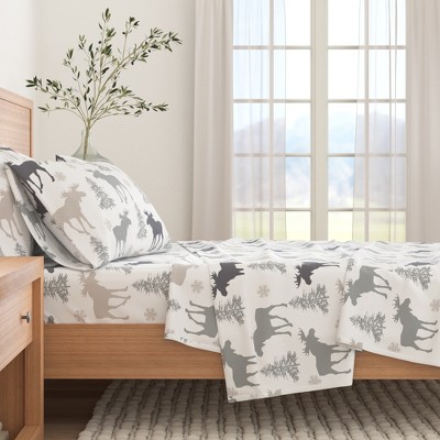 100% Cotton Lodge Printed Flannel Sheet Set - Great Bay Home