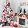 AuldHome Design Christmas Memorial Cardinal Ornaments, 6pc Set; Vintage Tin Style Painted Square Hanging Decorations - 4 of 4