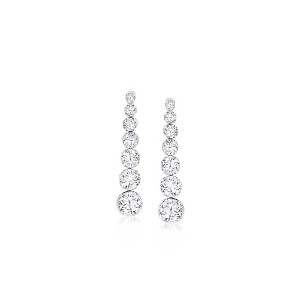 Ross-Simons 1.25 ct. t.w. Diamond Graduated Drop Earrings in 14kt White Gold - 1 of 3