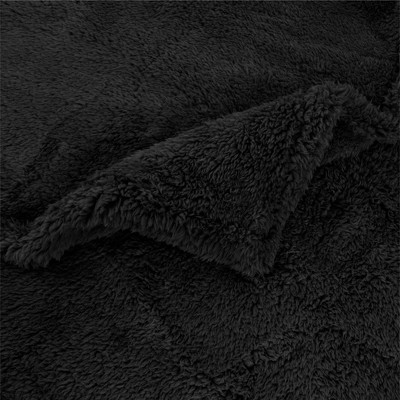 Small Black Faux Shearling Waterproof Pet Blanket