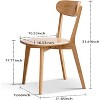 Wood Dining Chair Wooden Kitchen Chairs With Circular Edge, Curved Backrest Anti Slip Feet, 16.54" Seat Depth Oak Chair For Kitchen Restaurant Lounge - 2 of 4