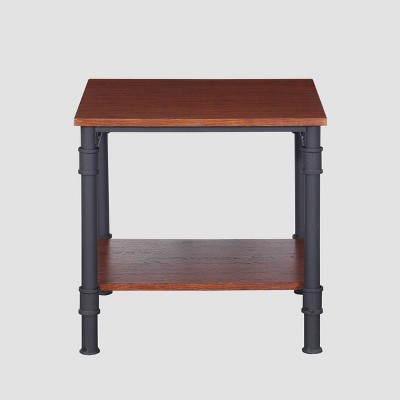 Cagny Industrial Wood End Table Teak - Christopher Knight Home