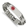 Black Bow Jewelry Mens 12mm Stainless Steel Black Rubber Medical I.D. Bracelet, 8.25 In. - 3 of 4