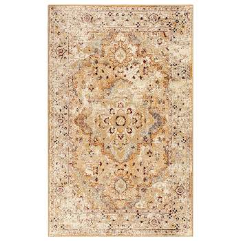 Vintage Bohemian Blossoms and Vines Floral Indoor Are Rug by Blue Nile Mills