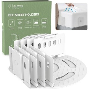 Faunna Bed Lock Sheet Holders, Upgrade Straps Keep Sheets Firm & Tight, Fitted Sheet Clips for Corners, Easy One-Time Installation, White - 1 of 4