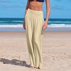 Women's Breezy Wide Smoked Waistband Beach Cover Up Pants - Cupshe - 4 of 4