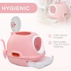 PawHut Covered Litter Box, Litter Box with a Lid, Scoop Enclosed Drawer & Skylight for Cats That's Easy to Clean, Pink - 4 of 4