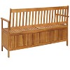 Patio Storage Bench 66.9" Solid Acacia Wood - 4 of 4
