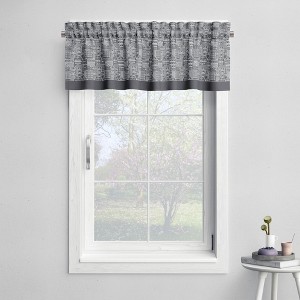 Bacati - Rod Pocket Window Valance Clouds in the City Mint/Grey - 1 of 4