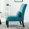 Lyngins Chenille Accent Chair with Solid Wood Legs, Armless Chair with Pillow, Padded Comfy Reading Chair, Upholstered Living Room Chair - 3 of 4