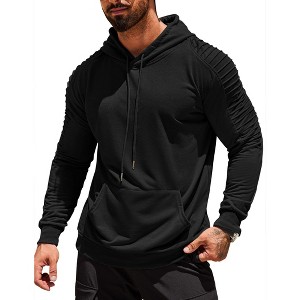COOFANDY Mens Casual Drawstring Hoodies Fashion Hooded Collar Athletic Pullover with Pocket - 1 of 4