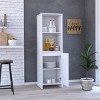 GlasFlength Decorative Storage Cabinets Modern Accent Storage Cabinet with 1 Door Free standing Cabinet for Living Room, White, 15.74"*17.71"*59.29" - 2 of 4