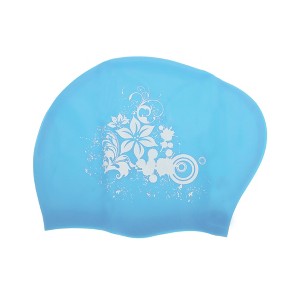Unique Bargains Women's Silicone Floral Pattern Swim Cap 1 Pc - 1 of 4
