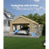 10'x20' & 13'x20' Heavy Duty Carport Sidewalls - 180G PE Waterproof Fabric with Zipper Doors & Mesh Windows, Yellow (Cover Only) - 2 of 4