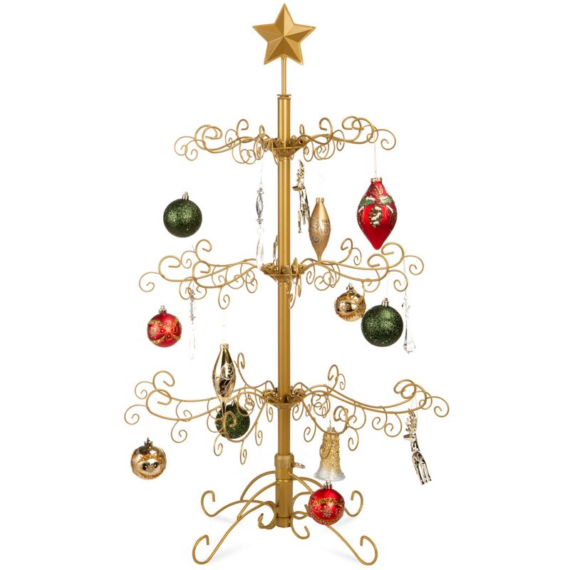 Best Choice Products 3ft Wrought Iron Ornament Display Christmas Tree w/ Easy Assembly, Stand, 1 of 8