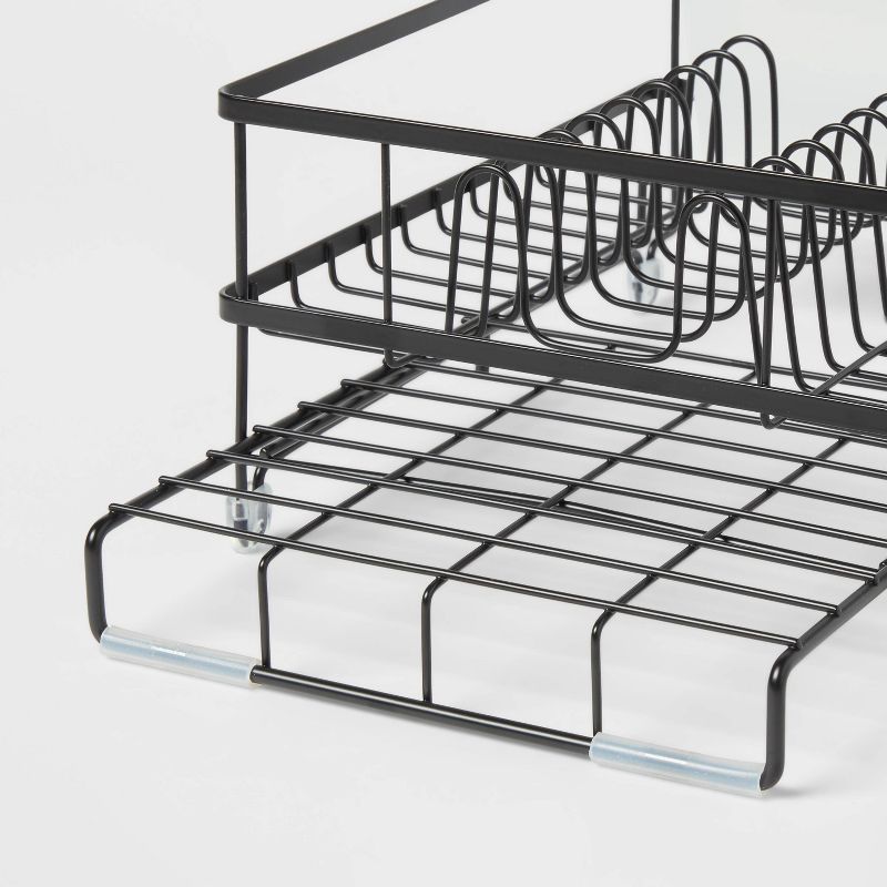 Space Saver Steel Dish Rack with Utensil Tray Black - Brightroom&#8482;, 4 of 5