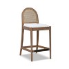 Sapphtopaz Modern Bar Stools with Curved Back, Cane Rattan High Chair with Footrest, Set of 2 Counter Height Bar Stools for Kitchen Island - 2 of 4