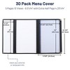 WeChef 30 Pcs Restaurant Menu Covers 8.5x14" 5 Page 10 View & 4.25x14" Half Page Wine List - 2 of 4