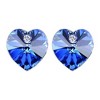 Royal Blue Crystal Heart Gold Plated Necklace and Earrings Jewelry Set - 4 of 4
