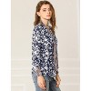 Allegra K Women's Boho Floral Printed Shirts V Neck Pussybow Blouse Top - image 4 of 4