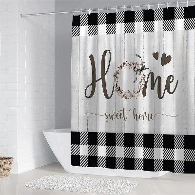 LunaLulinlk Home Sweet Home White Polyester Shower Curtain
