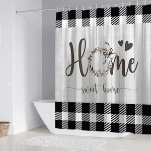 LunaLulinlk Home Sweet Home White Polyester Shower Curtain - 1 of 4