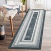 Washable Modern Bordered Rug Non Slip Low Pile Rug Soft Throw Floor Cover Foldable Indoor Carpet for Living Room Bedroom,Grey/2'x6' - 2 of 4