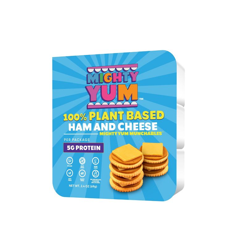 Mighty Yum Plant-Based Ham &#38; Cheese Munchables - 2.4oz, 1 of 5