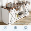 TV Stand for Televisions Up to 65 Inches, Entertainment Center Console Table with Storage Cabinets and Two Barn Doors, Mid Century Modern - 3 of 4