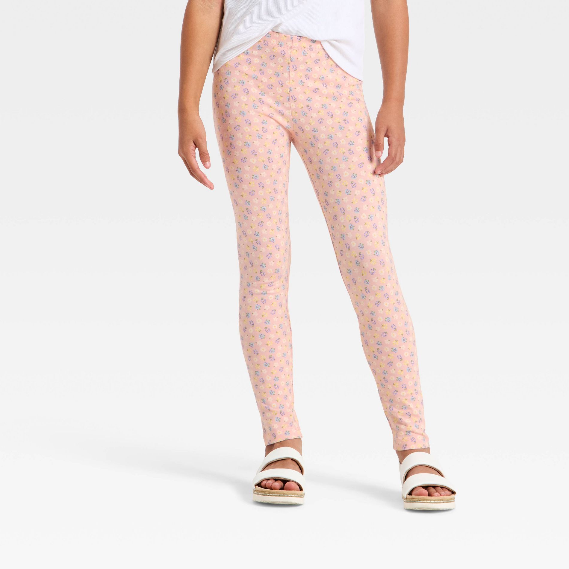 Girls' Printed Leggings - Cat & Jack™ Clay Pink