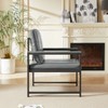 Airsurfer Tech Cloth Retro Accent Chair with Soft Cushion, Metal Armrests, Black Frame, Modern Armchair for Living Room, Bedroom, Office - 4 of 4