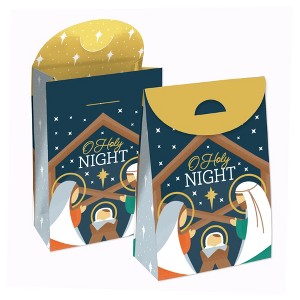 Big Dot of Happiness Holy Nativity - Manger Scene Religious Christmas Gift Favor Bags - Party Goodie Boxes - Set of 12 - 1 of 4