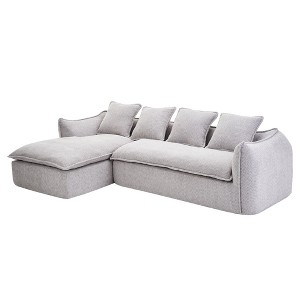 NicBex L-Shaped Sectional Sofa,3-Seat Couch Set with 4 Pillows and Chaise for Living Room,Apartment,Office,Gray - 1 of 4